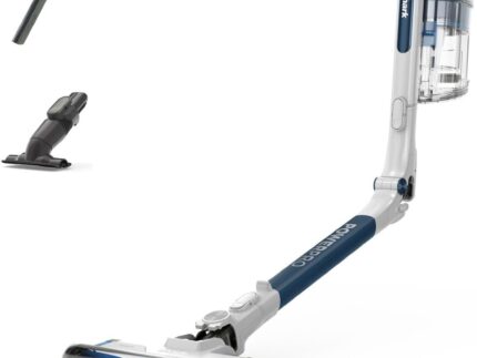 Shark PowerPro Akku-Staubsauger freistehend, bis 50 Min. Laufzeit, kabellos, beutellos, für Tierhaare, Allergiker, Teppich und Hartböden, mit LED-Licht und Knickgelenk-Rohr, Navyblau, IZ380EU