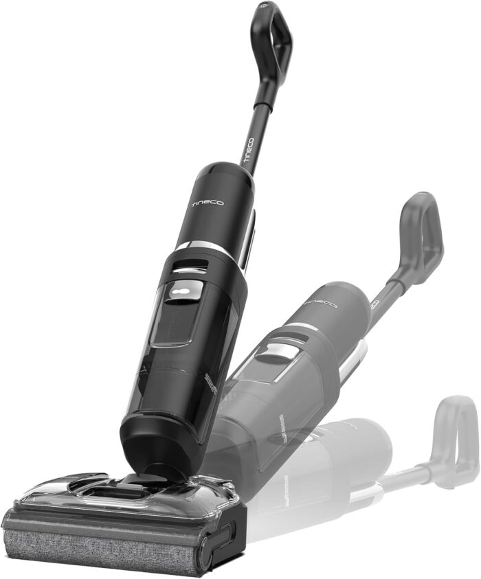Tineco Floor ONE S7 Stretch Ultra Nass Trockensauger, 180° Lay-Flat Nasssauger, 85°C 5 Min Flashdry-Selbstreinige, 50 Min Laufzeit, DualBlock Anti-Tangle, Beide Kantenreinigen, Reinigen unter Möbeln
