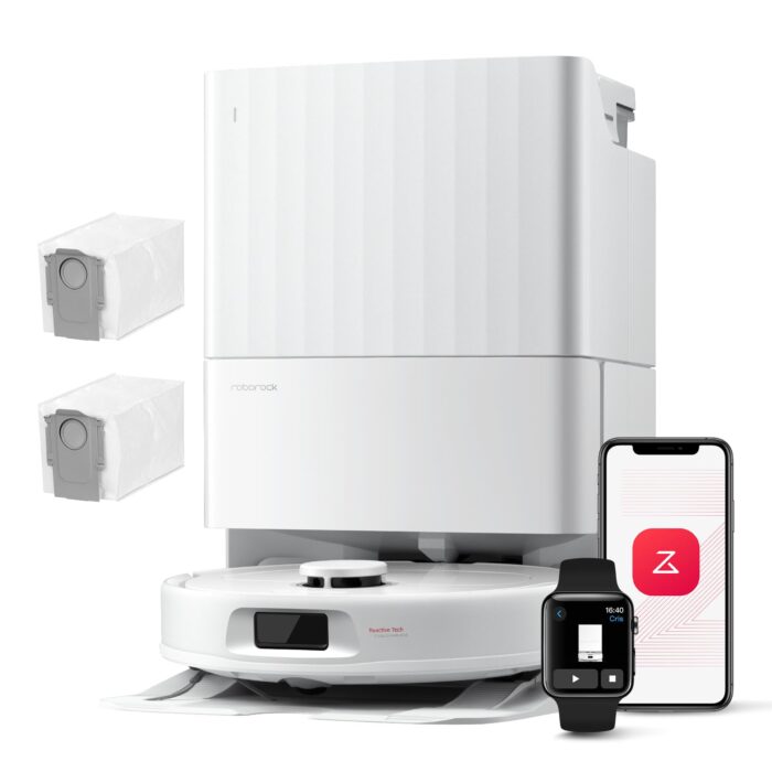 roborock Qrevo Serie Saugroboter mit Wischfunktion, 8000Pa Saugkraft(verbessert von Qrevo S), Anti-Verfilzungs-Seitenbürste, Hindernisvermeidung, LiDAR-Navigation, All-in-One Dock,Schwarz(QV 35A Set)