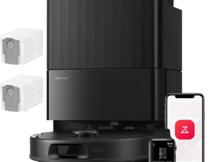 roborock Qrevo Serie Saugroboter mit Wischfunktion, 8000Pa Saugkraft(verbessert von Qrevo S), Anti-Verfilzungs-Seitenbürste, Hindernisvermeidung, LiDAR-Navigation, All-in-One Dock,Schwarz(QV 35A Set)