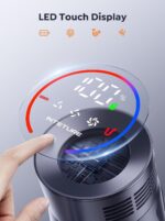 Akku Staubsauger Kabellos 600W 50KPa, Akkustaubsauger mit 65 Min Laufzeit, Selbststehender Stabstaubsauger mit Wandhalterung & Ladefunktion, Touchscreen, Für Teppich, Hartboden & Tierhaare