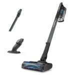 Shark PowerPro Akku-Staubsauger freistehend, bis 50 Min. Laufzeit, kabellos, beutellos, für Tierhaare, Allergiker, Teppich und Hartböden, mit LED-Licht und Knickgelenk-Rohr, Navyblau, IZ380EU