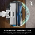 Shark PowerPro Akku-Staubsauger freistehend, bis 50 Min. Laufzeit, kabellos, beutellos, für Tierhaare, Allergiker, Teppich und Hartböden, mit LED-Licht und Knickgelenk-Rohr, Navyblau, IZ380EU