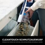 Shark PowerPro Akku-Staubsauger freistehend, bis 50 Min. Laufzeit, kabellos, beutellos, für Tierhaare, Allergiker, Teppich und Hartböden, mit LED-Licht und Knickgelenk-Rohr, Navyblau, IZ380EU