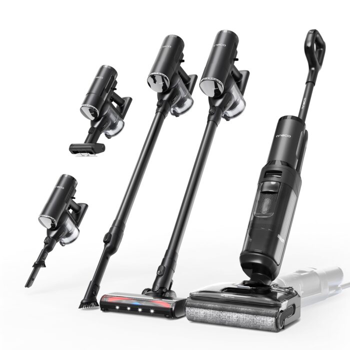 Tineco Floor ONE S7 Stretch Ultra Nass Trockensauger, 180° Lay-Flat Nasssauger, 85°C 5 Min Flashdry-Selbstreinige, 50 Min Laufzeit, DualBlock Anti-Tangle, Beide Kantenreinigen, Reinigen unter Möbeln