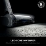 Shark PowerPro Akku-Staubsauger freistehend, bis 50 Min. Laufzeit, kabellos, beutellos, für Tierhaare, Allergiker, Teppich und Hartböden, mit LED-Licht und Knickgelenk-Rohr, Navyblau, IZ380EU