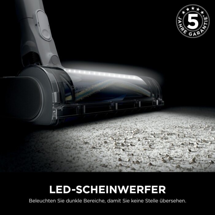 Shark PowerPro Akku-Staubsauger freistehend, bis 50 Min. Laufzeit, kabellos, beutellos, für Tierhaare, Allergiker, Teppich und Hartböden, mit LED-Licht und Knickgelenk-Rohr, Navyblau, IZ380EU