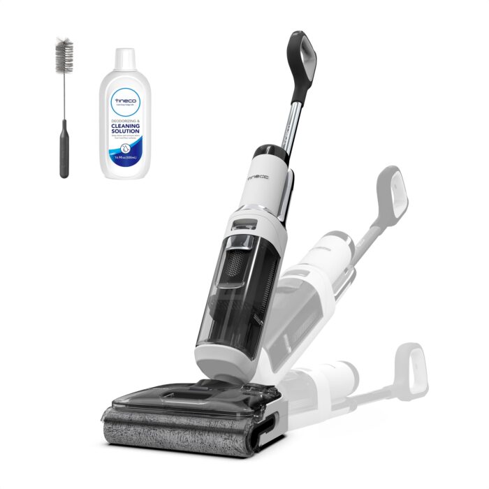 Tineco Floor ONE S7 Stretch Ultra Nass Trockensauger, 180° Lay-Flat Nasssauger, 85°C 5 Min Flashdry-Selbstreinige, 50 Min Laufzeit, DualBlock Anti-Tangle, Beide Kantenreinigen, Reinigen unter Möbeln
