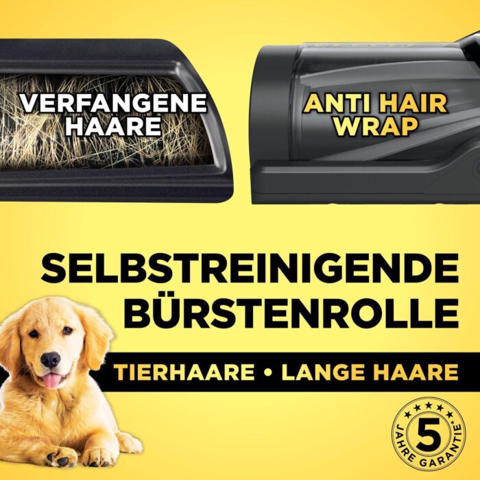Shark PowerPro Akku-Staubsauger freistehend, bis 50 Min. Laufzeit, kabellos, beutellos, für Tierhaare, Allergiker, Teppich und Hartböden, mit LED-Licht und Knickgelenk-Rohr, Navyblau, IZ380EU