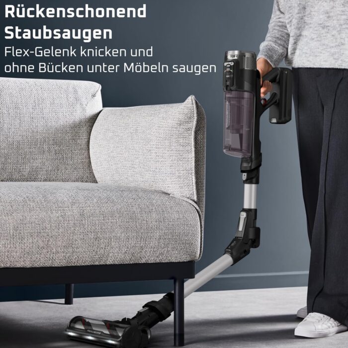Rowenta X-Force Flex 13.60, kabelloser Akku-Staubsauger, Allergiker-Modell, tiefe Reinigungskraft, Flex-Gelenk, 150 Air Watt, bis zu 60 Minuten Laufzeit, Made in France, RH9A36WV