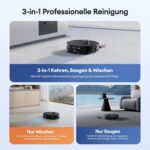 Ultenic Saugroboter mit Wischfunktion, 10000Pa 200Min Staubsauger Roboter mit Absaugstation 3,5L, LiDAR Navigation, 4-in-1 Saug und Wischroboter für Teppich Tierhaare Böden, APP Steuerung