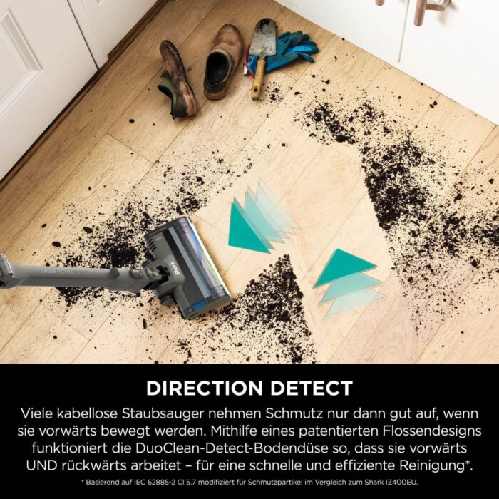 Shark PowerDetect Clean & Empty Akku-Staubsauger mit Absaugstation, bis 70 Min. Laufzeit, kabellos, selbstentleerend, für Tierhaare, Allergiker, Teppich und Hartböden, mit LED-Licht, IP3225EUT