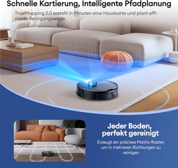 Ultenic Saugroboter mit Wischfunktion, 10000Pa 200Min Staubsauger Roboter mit Absaugstation 3,5L, LiDAR Navigation, 4-in-1 Saug und Wischroboter für Teppich Tierhaare Böden, APP Steuerung